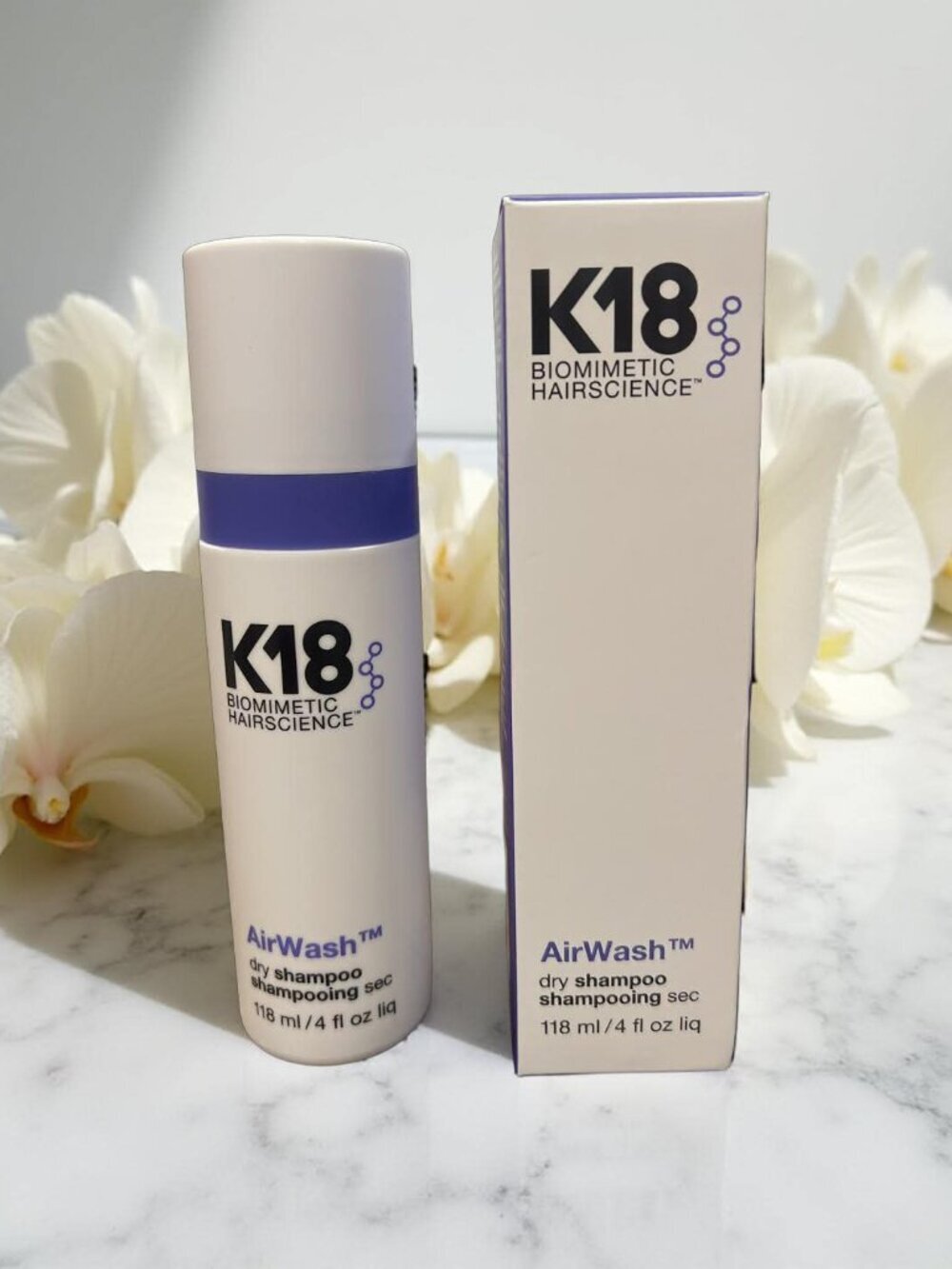 K18 Biomimetic HairScience AirWash Dry Shampoo 4 oz Full Size